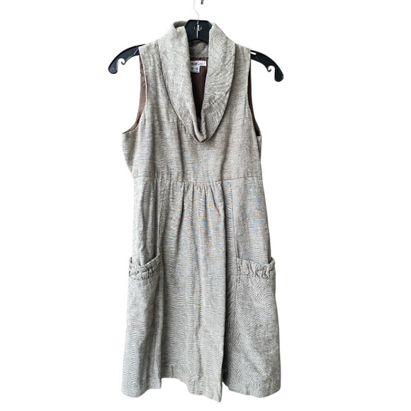 Kensie Linen Cotton Collar Cowl Neck Sleeveless Dress XS - Picture 1 of 15